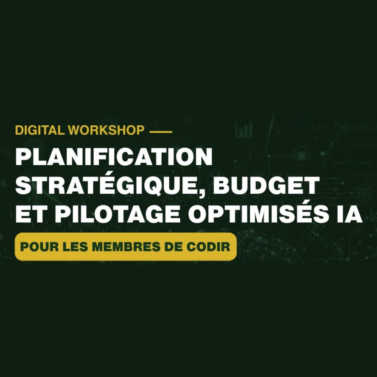 REPLAY Workshop — Planification Stratégique, Budget et Pilotage Optimisés par l'IA